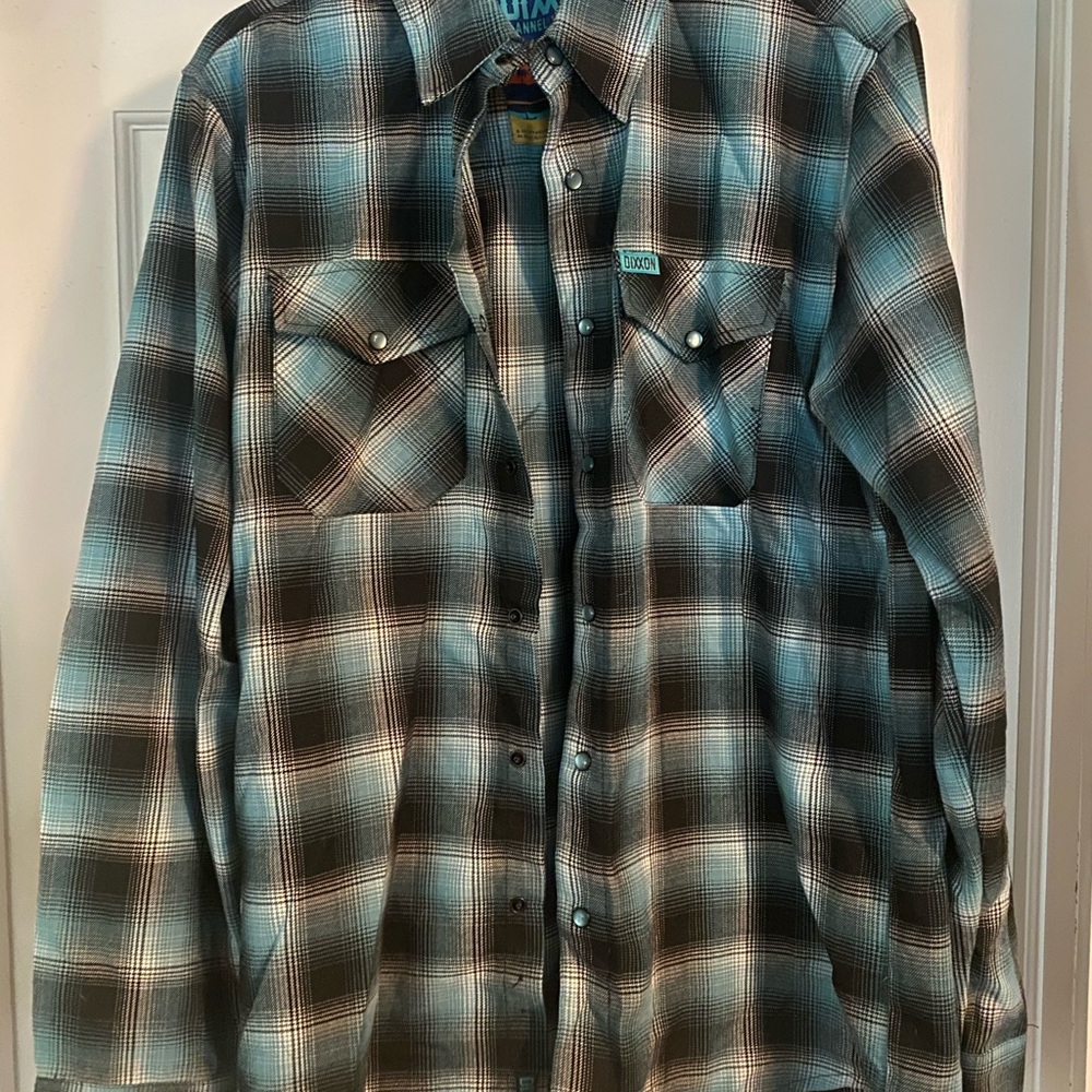 DIXXON Black and Blue Plaid Casual Button Down Shirt